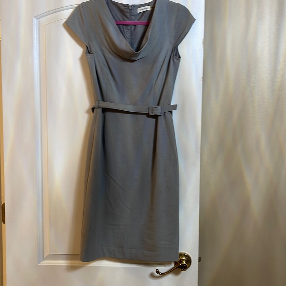 Calvin Klein grey dress with belt